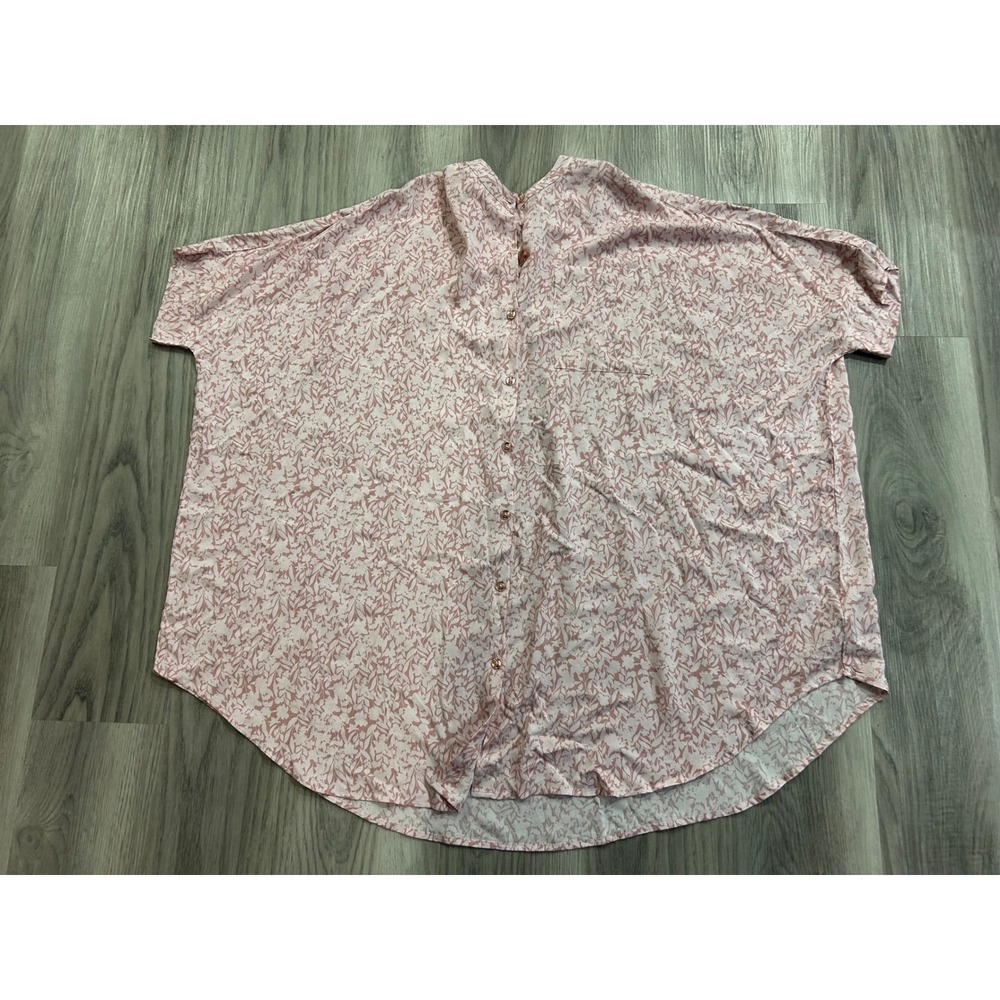 Splendid Pink Floral Button Oversized Top dress Viscose Womens Size S M osfa